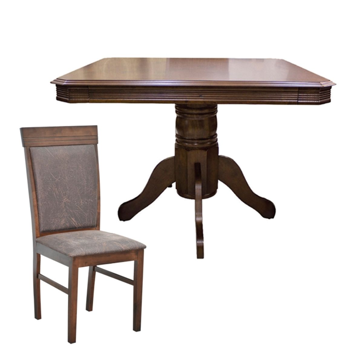 GENERICO - Juego de Comedor Lisboa 4 Sillas Florencia Old Leather