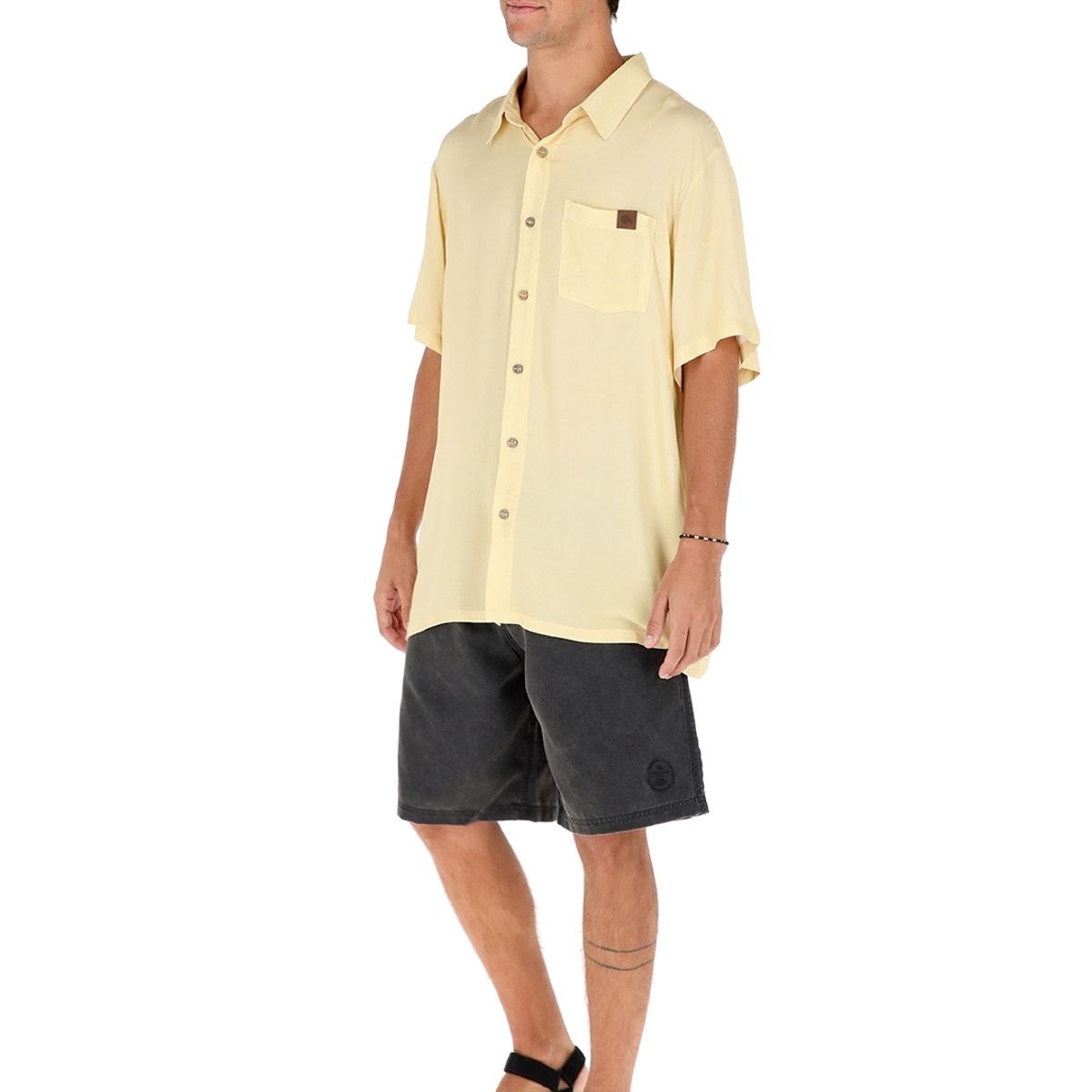 BUFFALO CHILE - Guayabera Peteroa Amarillo Print Hombre
