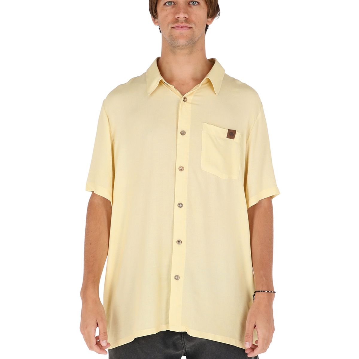BUFFALO CHILE - Guayabera Peteroa Amarillo Print Hombre