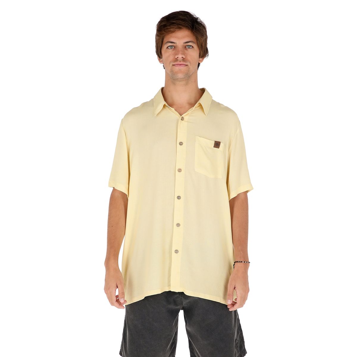BUFFALO CHILE - Guayabera Peteroa Amarillo Print Hombre