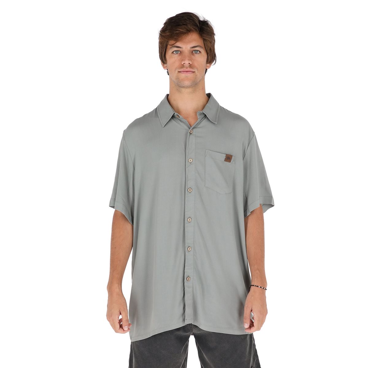 BUFFALO CHILE - Guayabera Peteroa Gris Claro Hombre