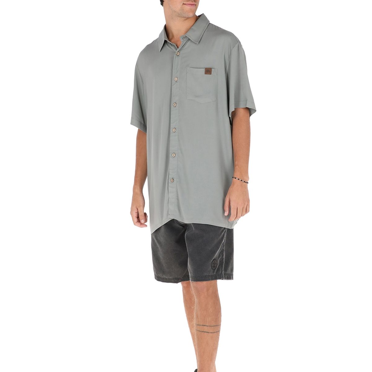 BUFFALO CHILE - Guayabera Peteroa Gris Claro Hombre