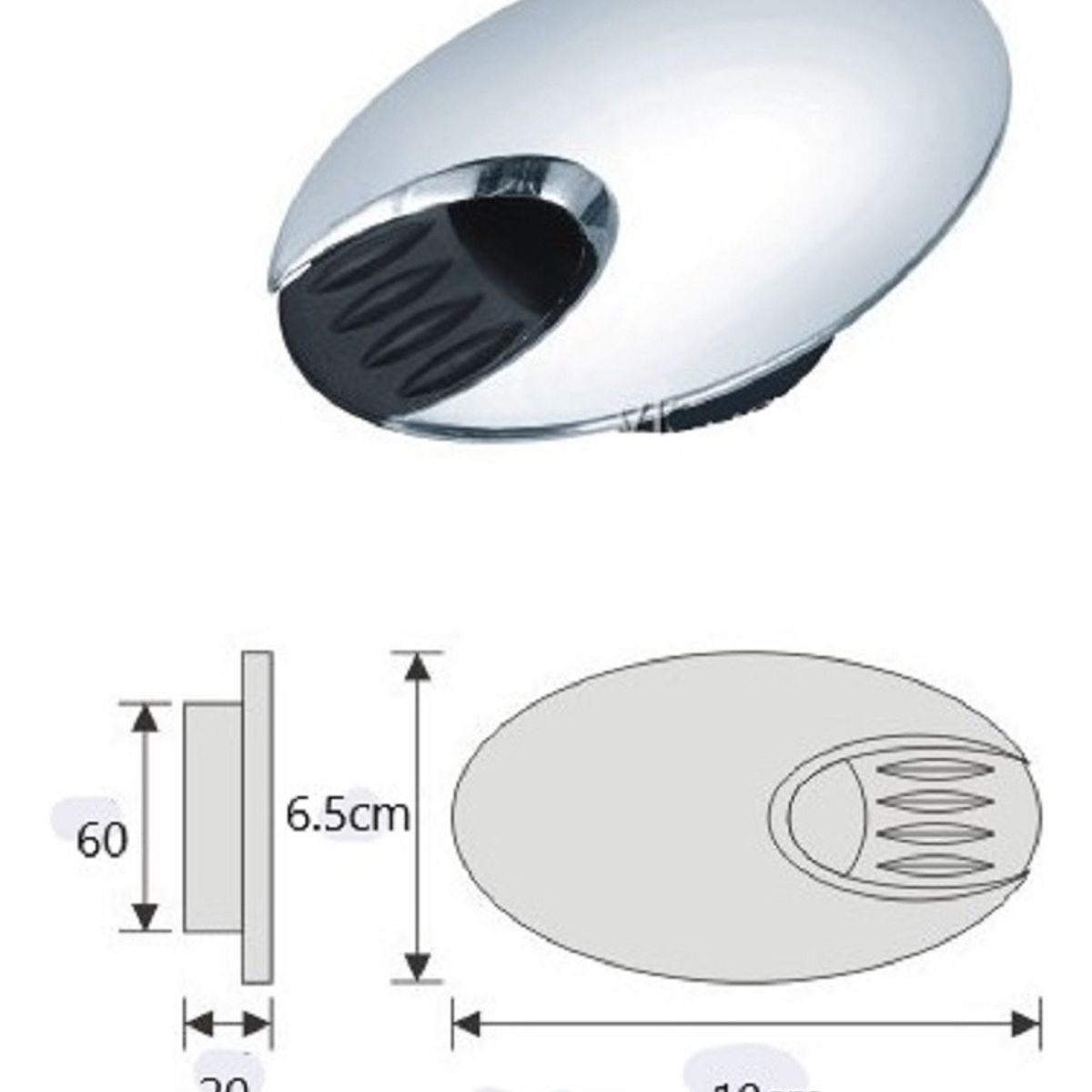 GENERICO - Pasacable Ovalado Satín Escritorio Perforación De 60mm 1un