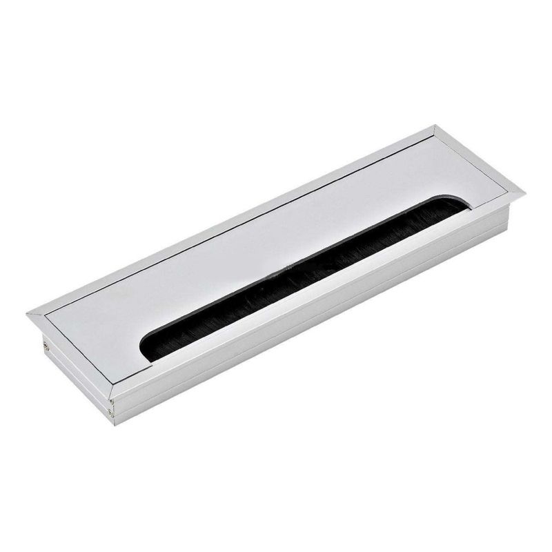 GENERICO - Pasacable Satín Escritorio Mesa 28cm X 8cm Aluminio 1 Un.