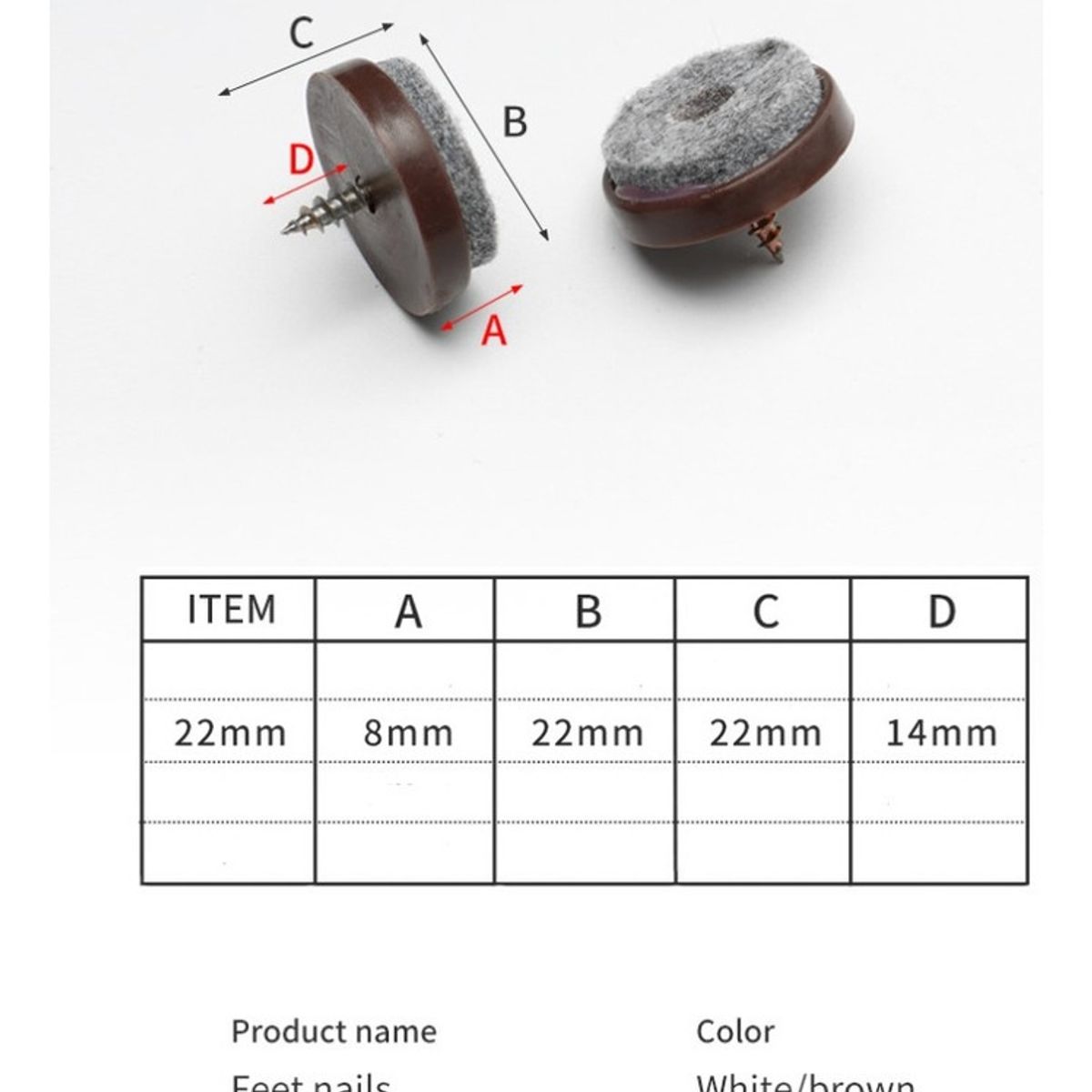 GENERICO - Patas Patín Mueble Sillón Silas Cama Sofá 100un Anti-rayas.