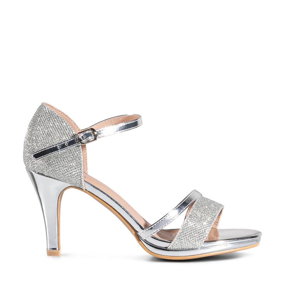 WEIDE - Sandalia Taco Plateado Fiesta QIU285 Weide