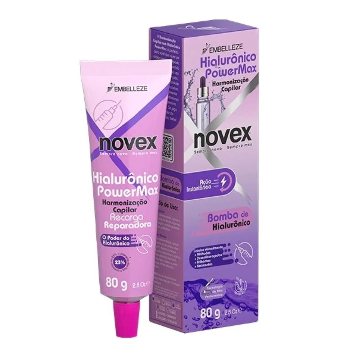 NOVEX - Tratamiento Recarga De Acido Hialurónico Power Max 80gr.