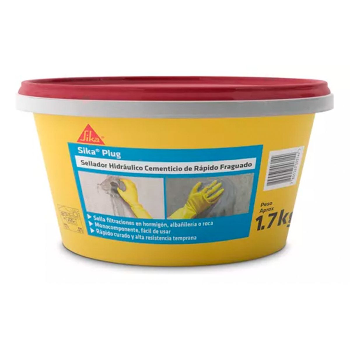SIKA - SIKA PLUG - Sellador Hidráulico Cementicio Rapido Tarro 17kg