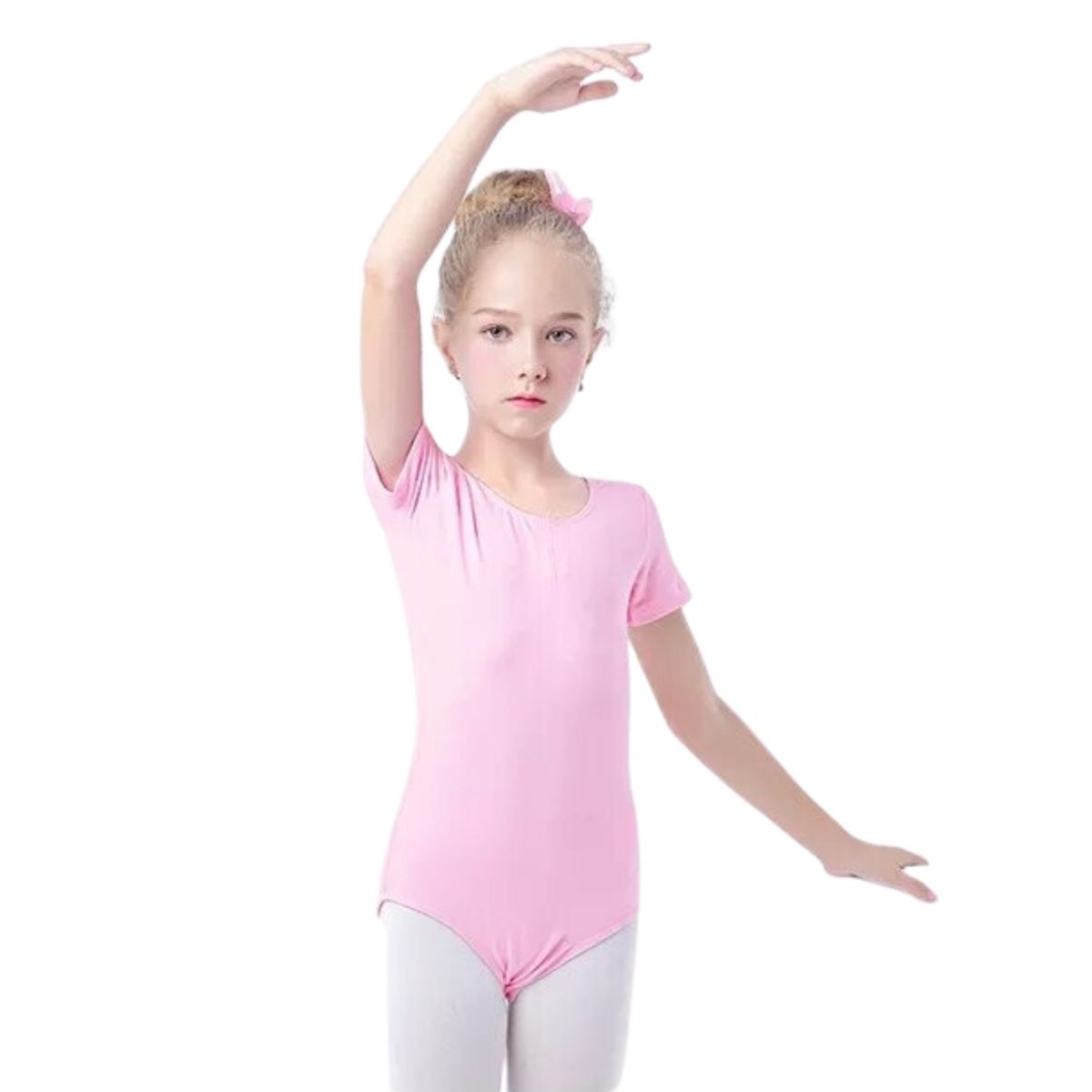 GENERICO - Malla Ballet Rosado Niña Manga Corta Danza Gimnasia