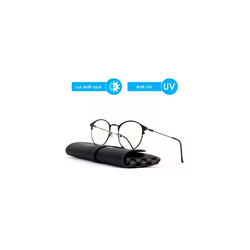 GENERICO - Lentes De Descanso Protección Luz Azul Ultraligeras Negro