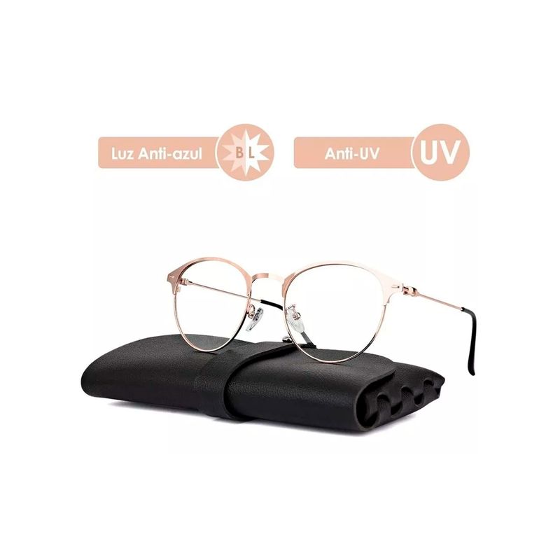 GENERICO - Lentes De Protección Luz Azul Ultraligeras Rose Gold.