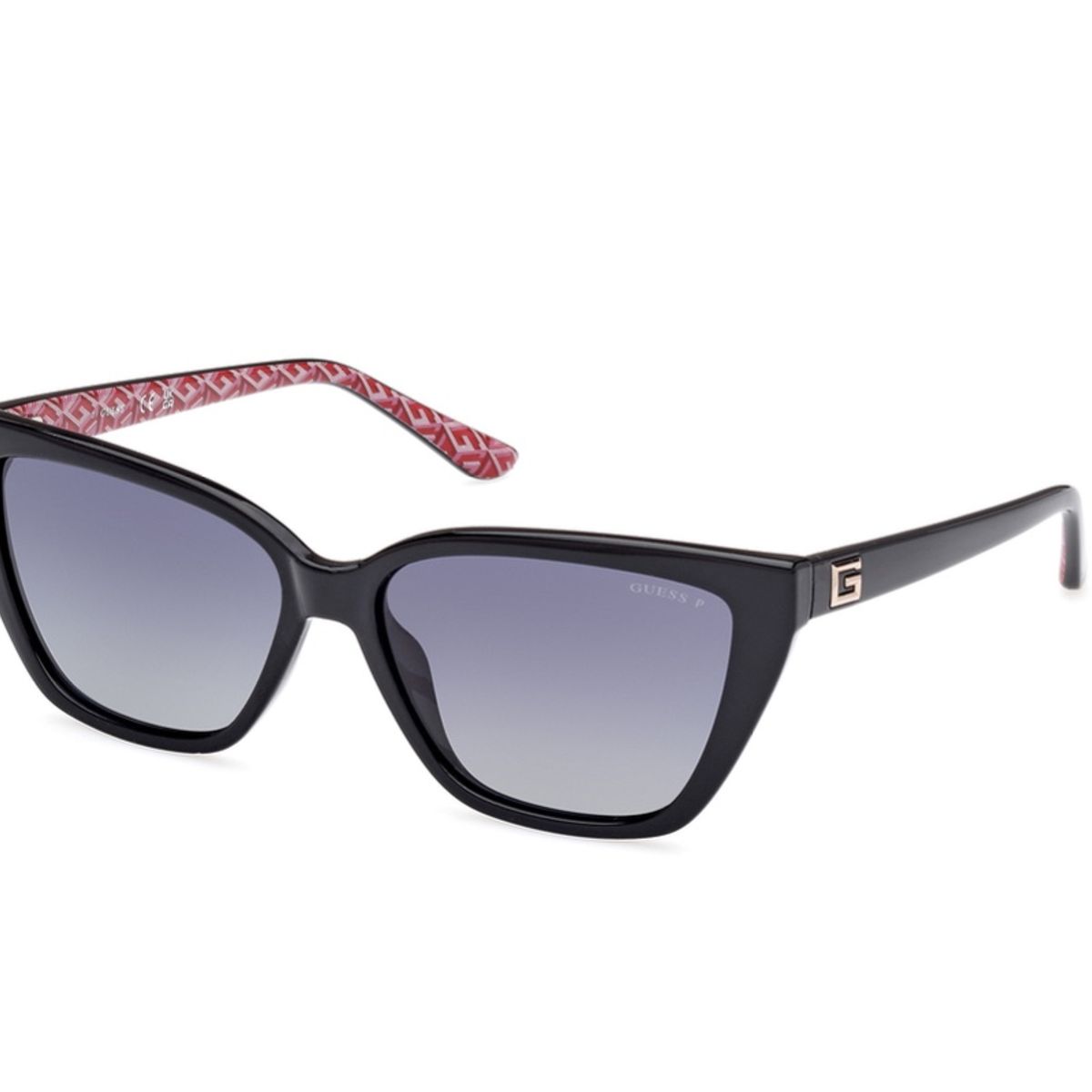 GUESS - Lentes de Sol Negro Brillante Polarizados Guess
