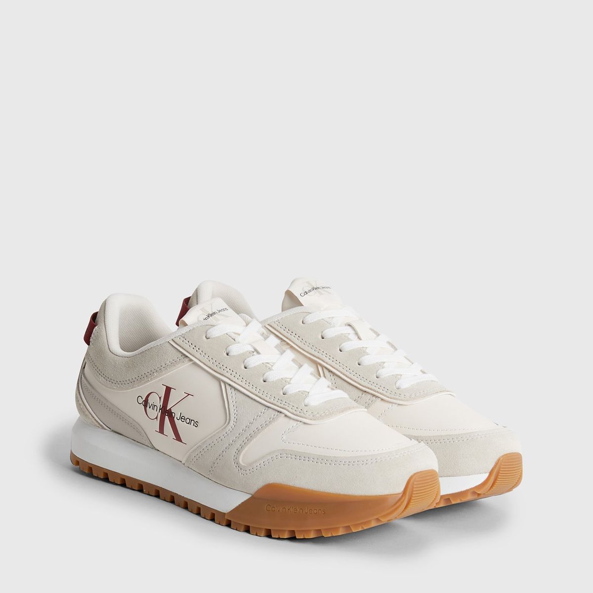 CALVIN KLEIN - Zapatilla Toothy Runner Irregular Lines Beige Calvin Klein