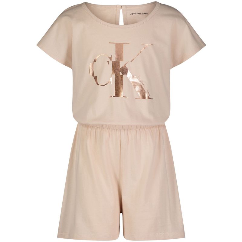 CALVIN KLEIN - Enterito Logo Romper Beige Calvin Klein