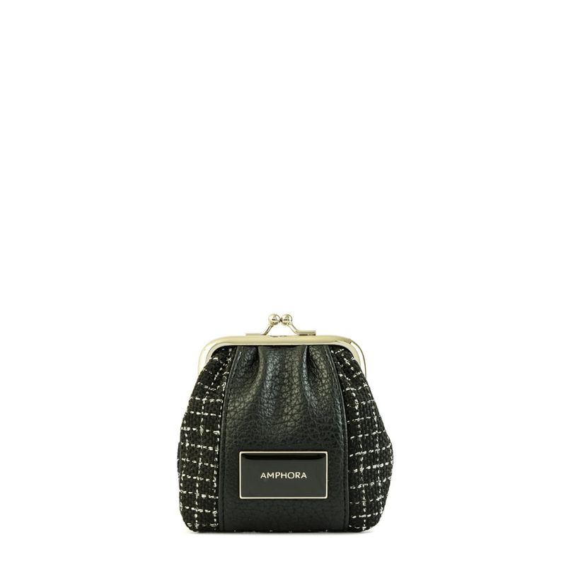 AMPHORA - Monedero pellizco heritage negro