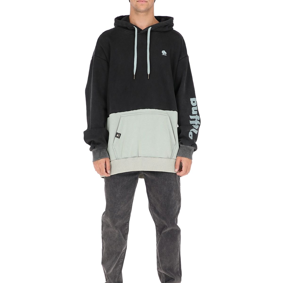 BUFFALO CHILE - Poleron Fusca Negro Hombre