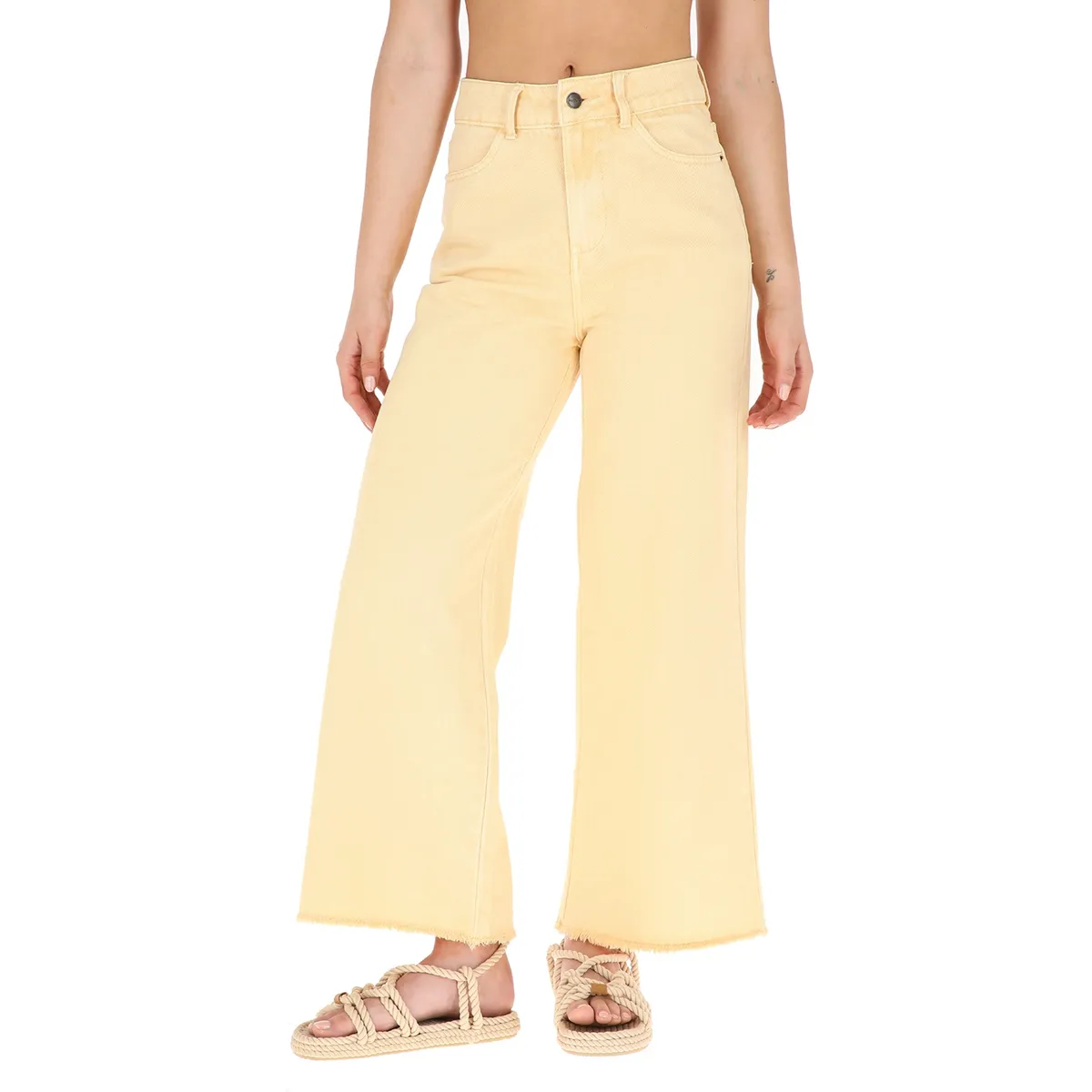 BUFFALO CHILE - Pantalon Jeans Toromiro Amarillo Mujer