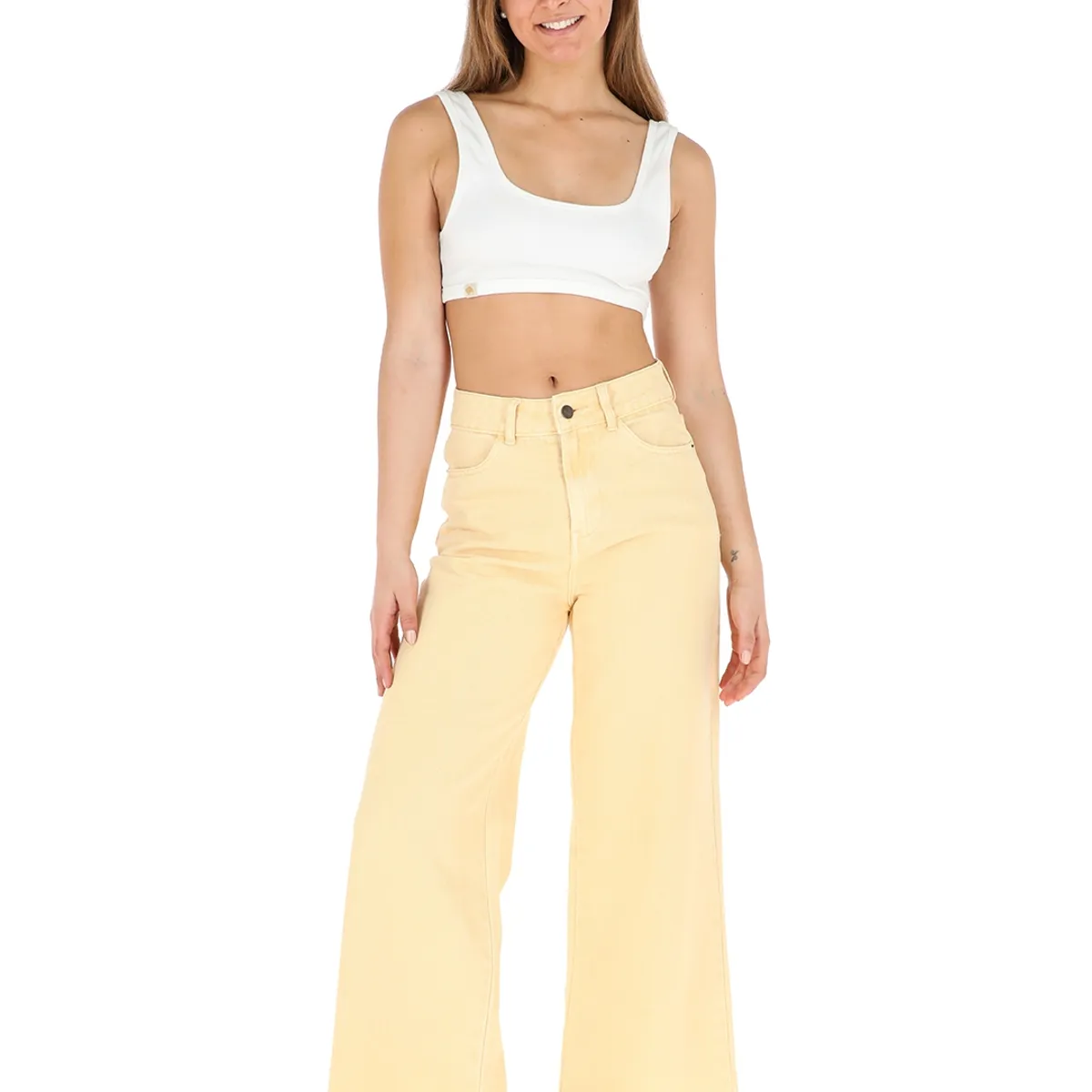 BUFFALO CHILE - Pantalon Jeans Toromiro Amarillo Mujer