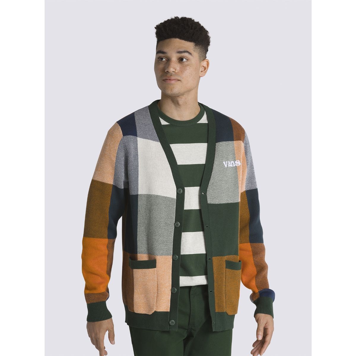 VANS - Sweater Walden Plaid Cardiga Verde Hombre VANS