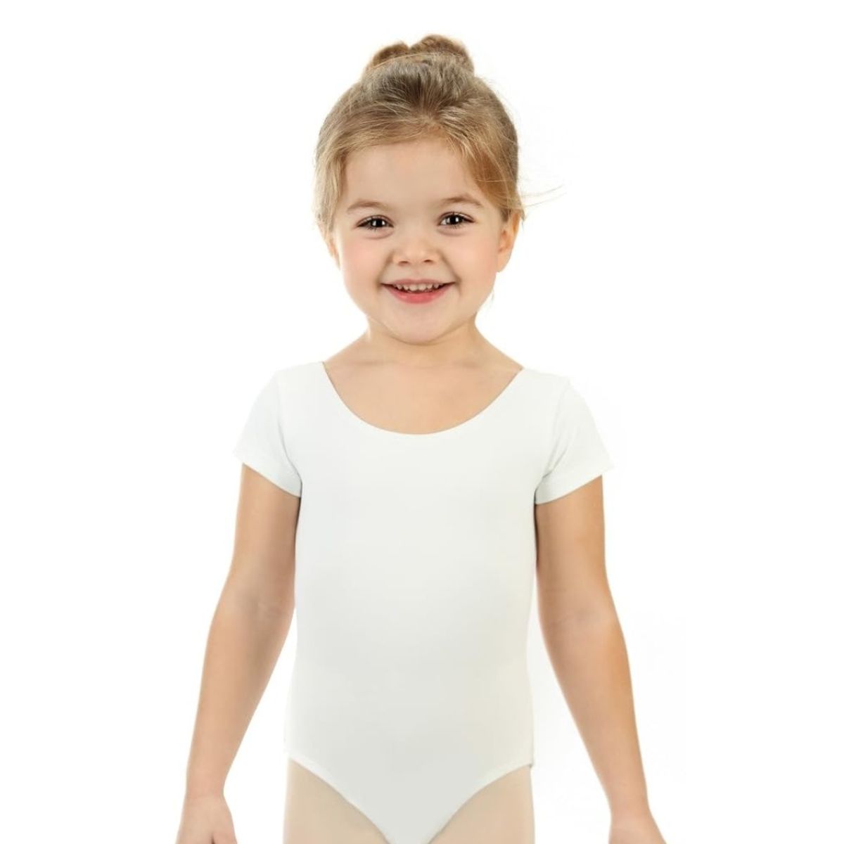 GENERICO - Malla Ballet Blanco Niña Manga Corta Danza Gimnasia