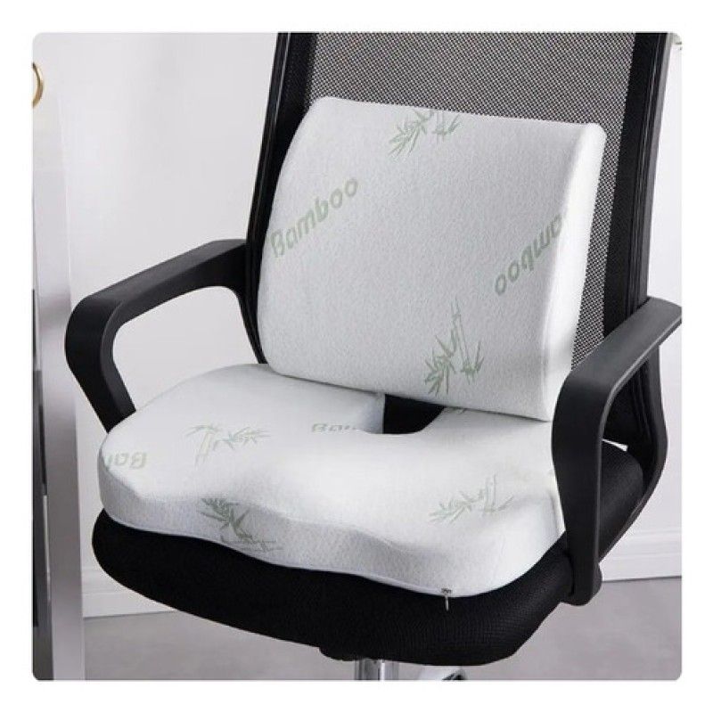 GENERICO - Cojín Ortopédico De Asiento Lumbar - Fibra De Bambú