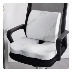 GENERICO - Cojín Ortopédico De Asiento Lumbar - Fibra De Bambú