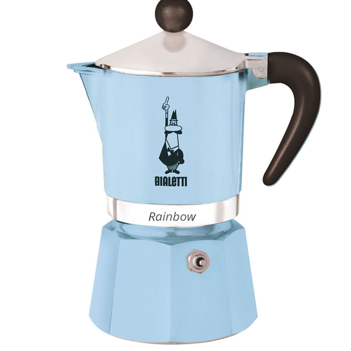 BIALETTI - Cafetera Italiana Rainbow Celeste 6 Tazas 250ml Bialetti
