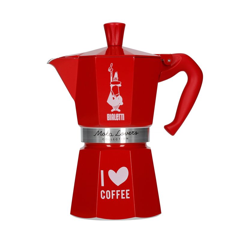 BIALETTI - Cafetera Moka Express Roja Love 6 Tazas 270 ml Bialetti
