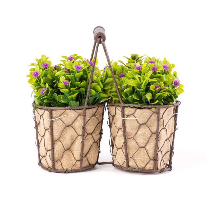 GENERICO - PLANTA ARTIFICIAL DOBLE MACETA 18CM BIGHOUSE-MIMBRAL