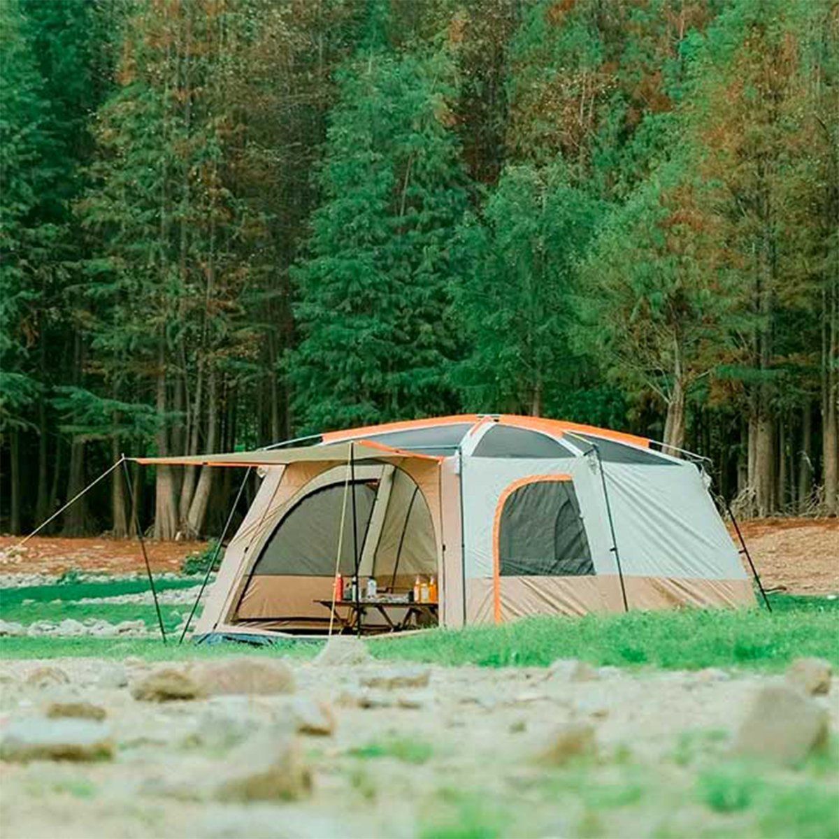 GENERICO - Carpa camping 12 personas impermeable Gris nube Bighouse