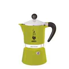 BIALETTI - Cafetera Moka Rainbow Verde 3 Tazas 130ml