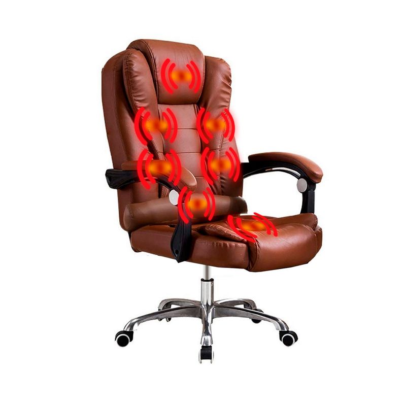 LUMAX - Silla Ejecutiva Escritorio Miles Premium 7 Puntos Masajes Cafe