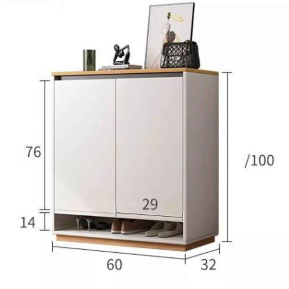 HOMER DESIGN - Zapatero Organizador Zapato Comoda Hall Entrada 2 puertas