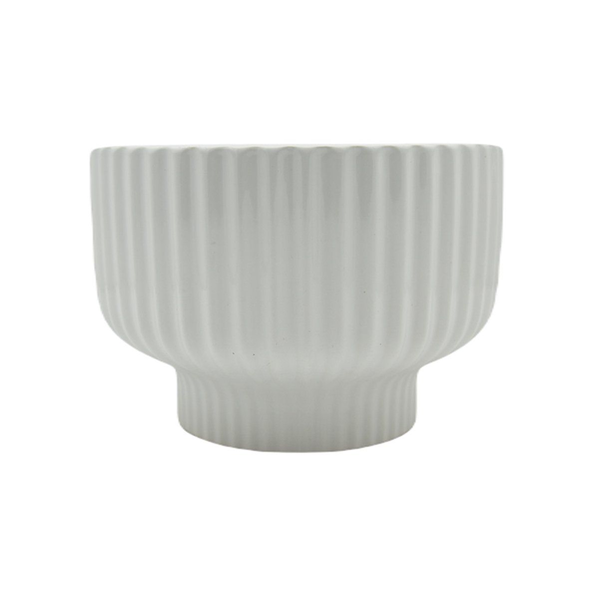 GENERICO - Macetero Redondo Blanco 24x16.5cm Bighouse Mimbral