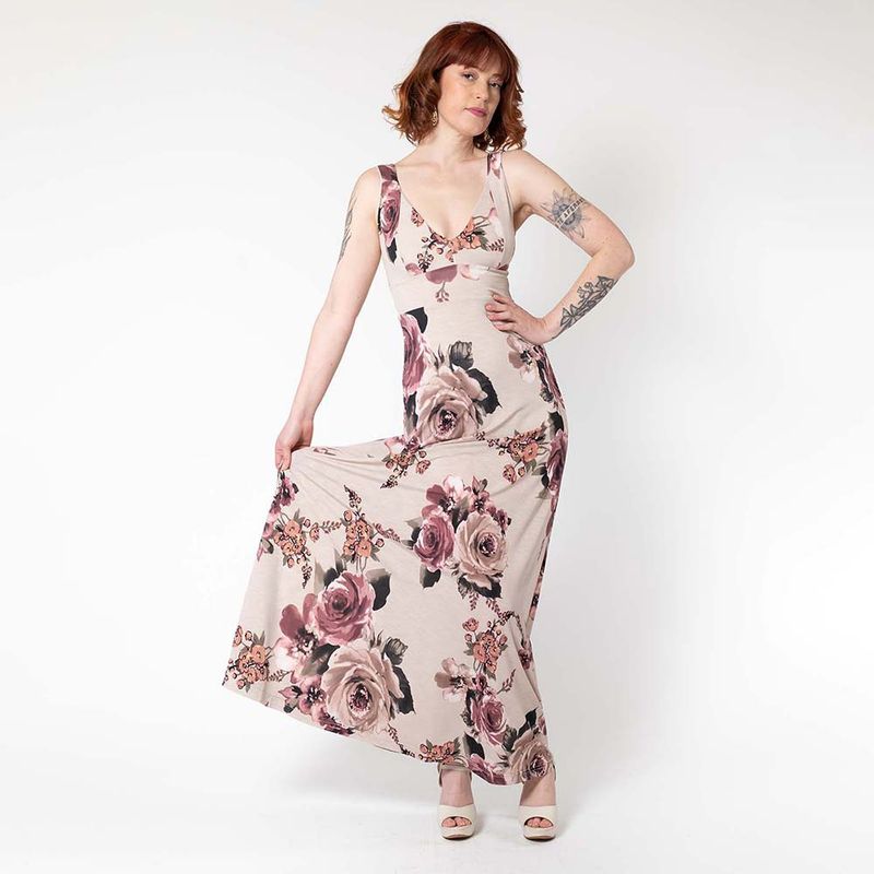 NATALIA SEGUEL - Vestido Vera Flores Rosa Natalia Seguel