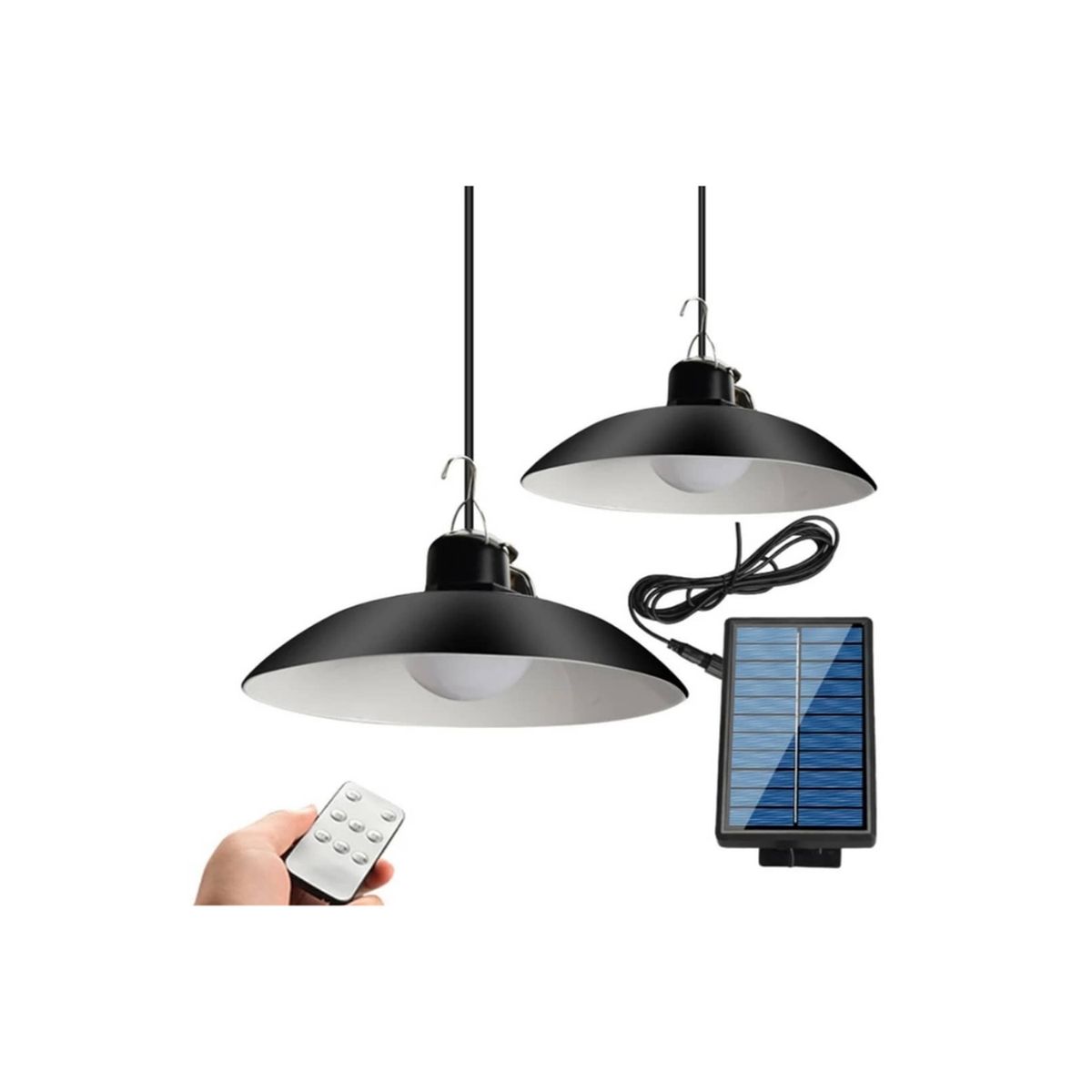 OEM - LAMPARA COLGANTE DOBLE SOLAR CON CONTROL REMOTO 240W