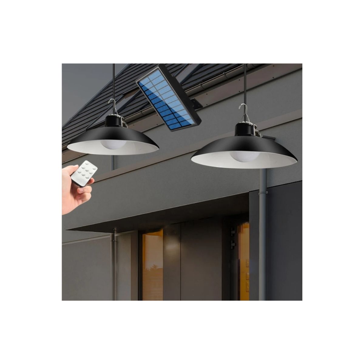 OEM - LAMPARA COLGANTE DOBLE SOLAR CON CONTROL REMOTO 240W