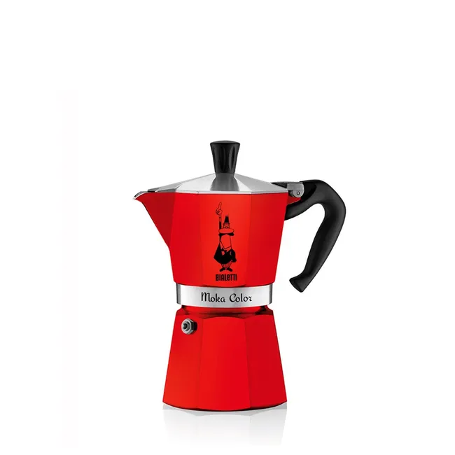 BIALETTI - Cafetera Italiana 3 Tazas 130ml Roja Bialetti