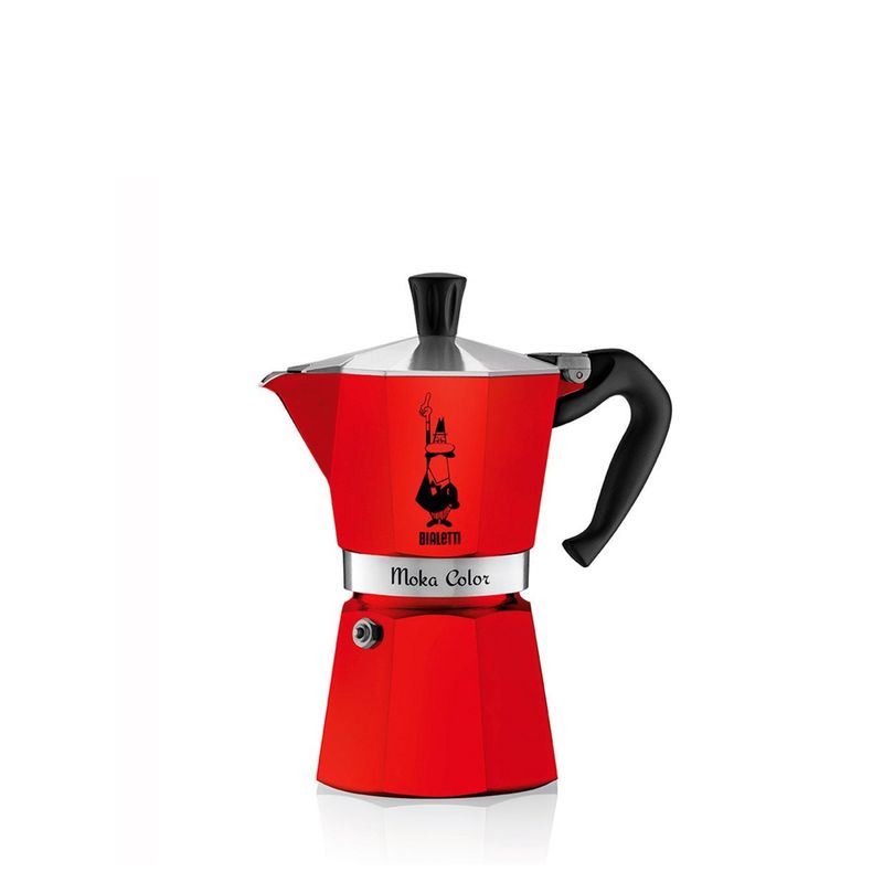 BIALETTI - Cafetera Moka Express 3 Tazas 130ml Roja Bialetti