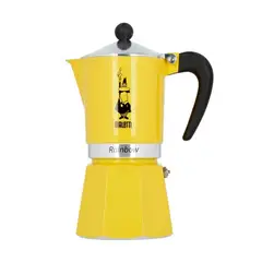 BIALETTI - Cafetera Moka Rainbow Amarilla 6 Tazas 250ml