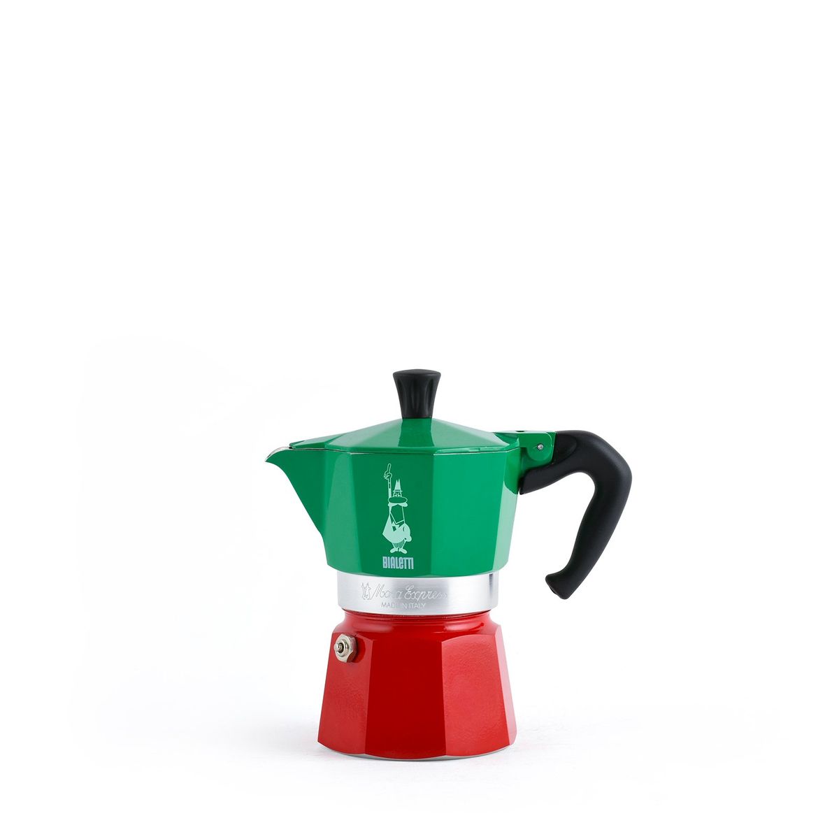 BIALETTI - Cafetera Italiana Tricolor 3 Tazas 130ml Bialetti
