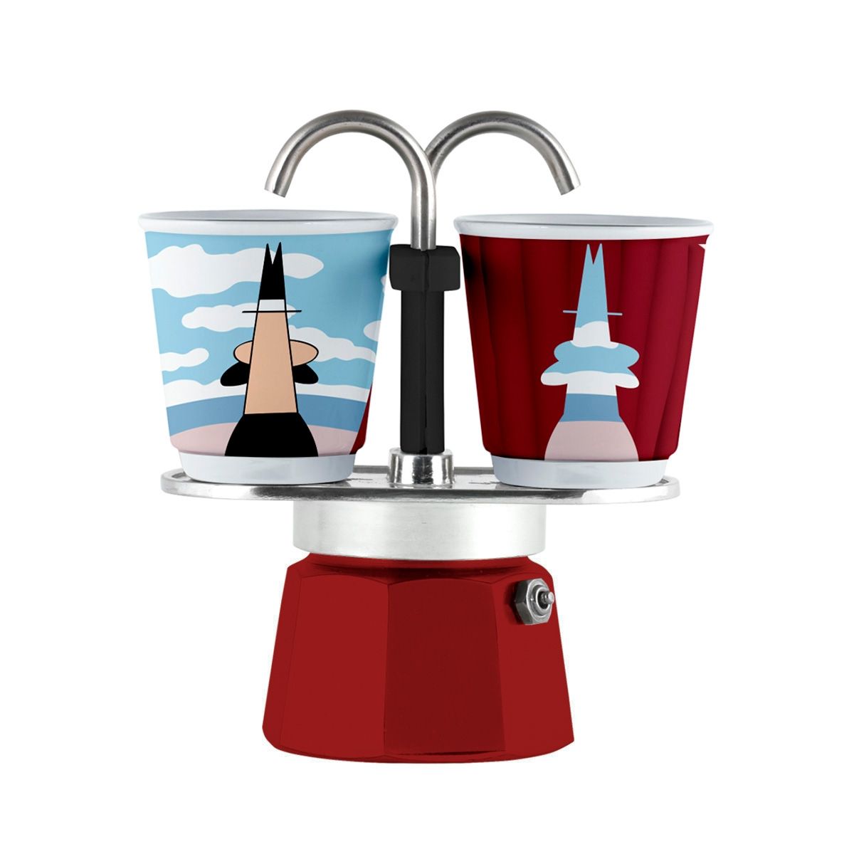 BIALETTI - Cafetera Italiana Mini Express Magritte 2 Tazas Bialetti