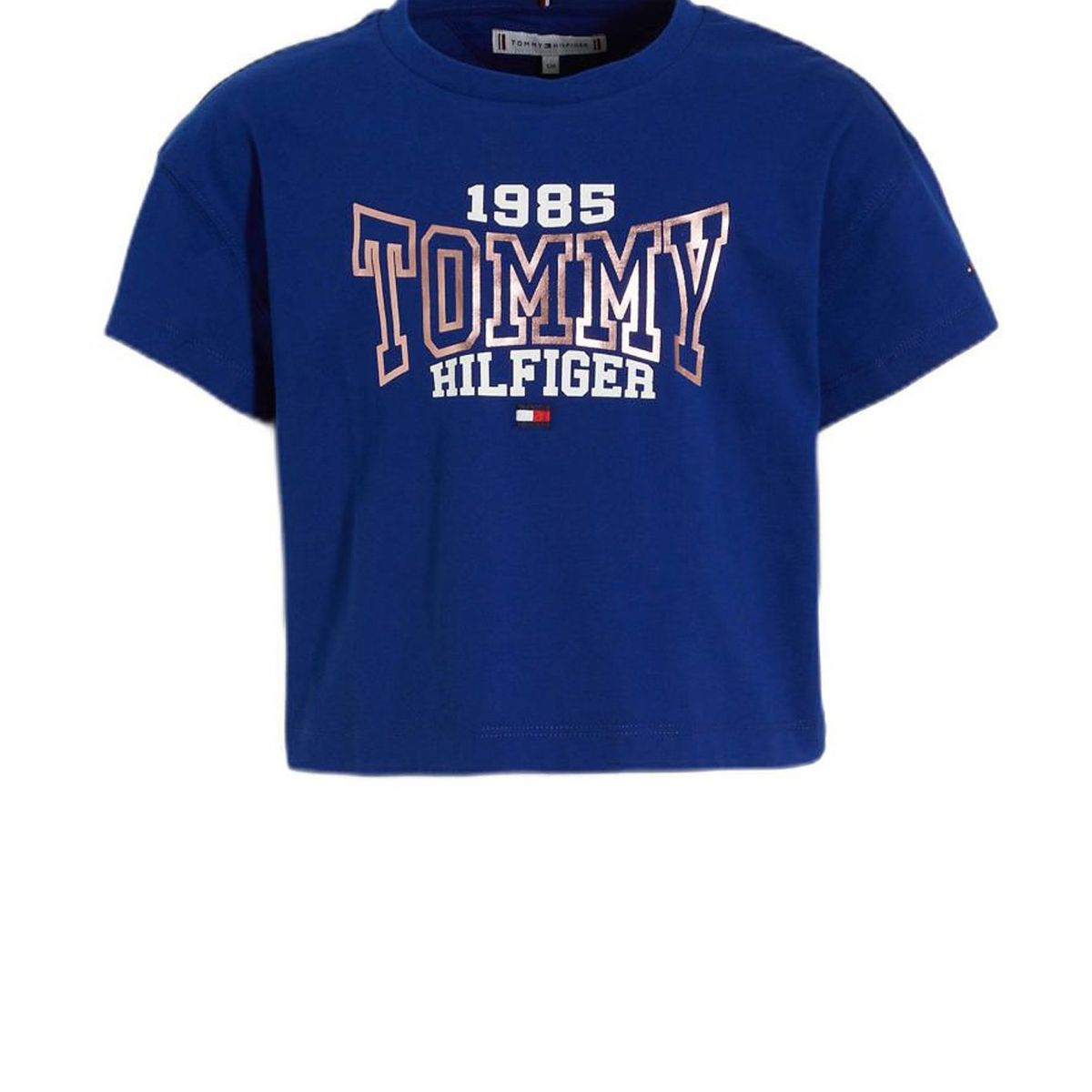 TOMMY HILFIGER - Polera Con Logo Universitario 1985 Azul Niña