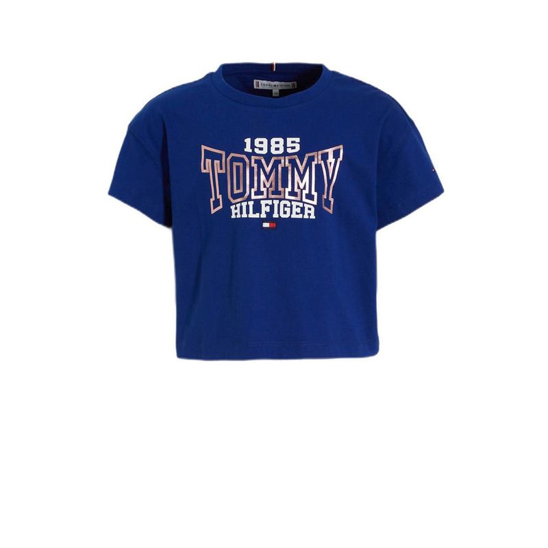 TOMMY HILFIGER - Polera Con Logo Universitario 1985 Azul Niña
