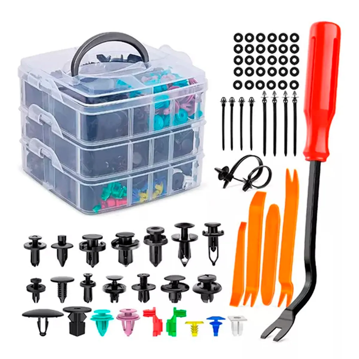 ESHOPANGIE - Kit 725 Clip Broche Retención Plástico Auto Lata Tapabarro