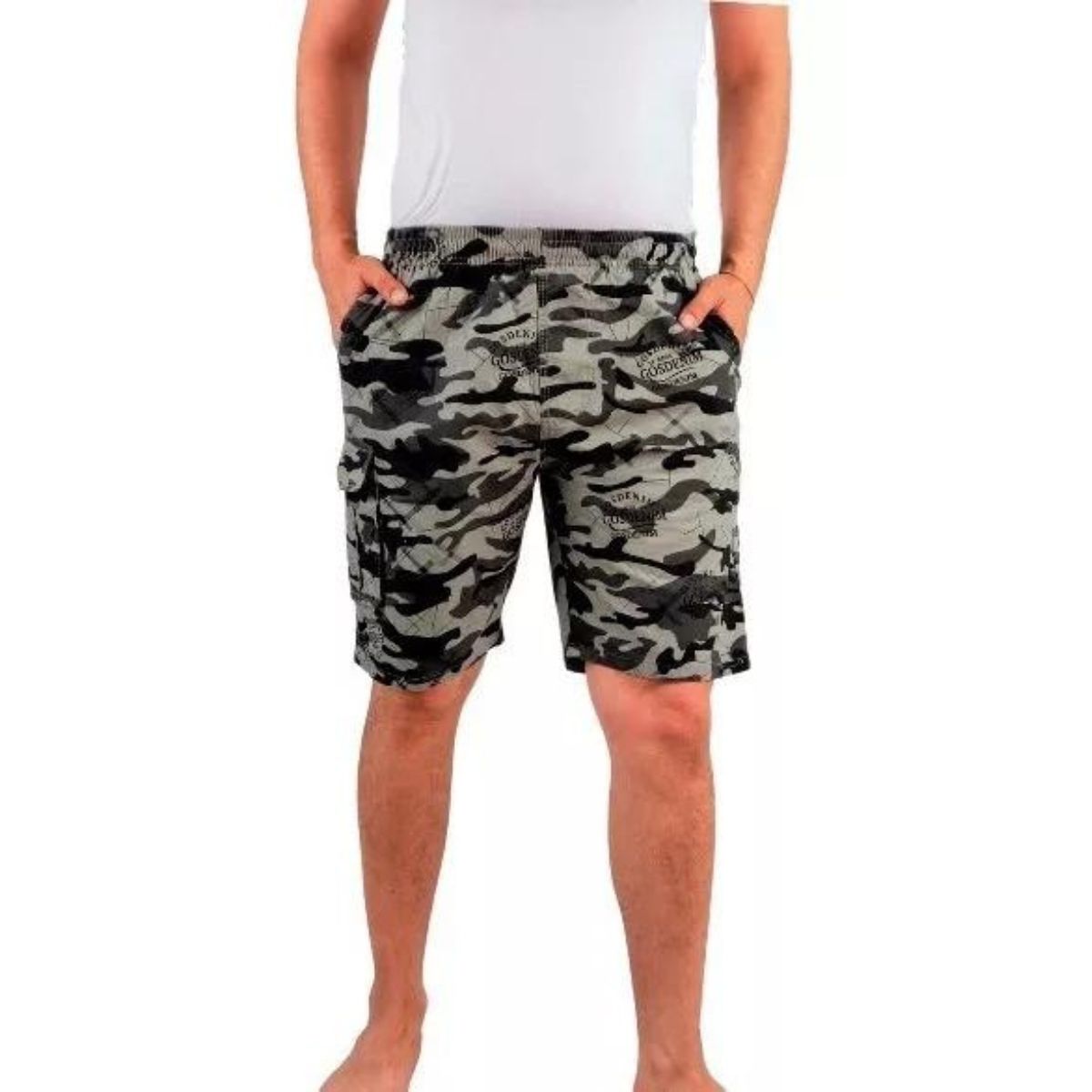 LOOK SHOP - Short Urbano Militar Hombre Pantalón Cargo Camuflaje 505