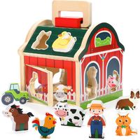 Juguete Encaje Granja Animales De Madera Didáctico Niños