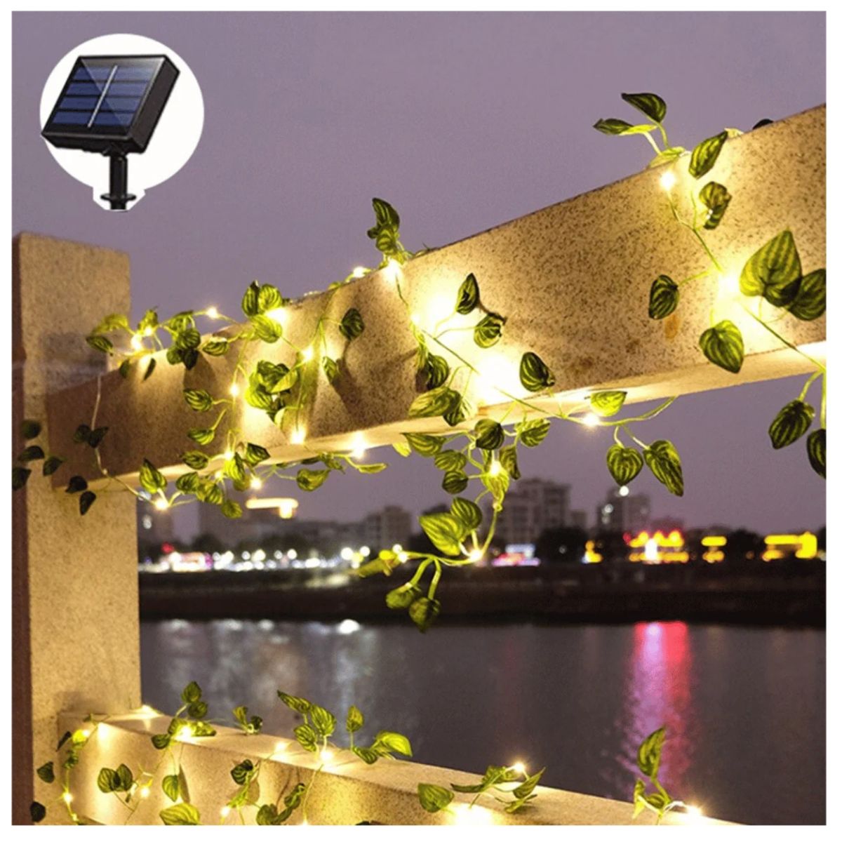 GENERICO - LUCES LED SOLARES EN HOJAS 5 METROS LINEALES