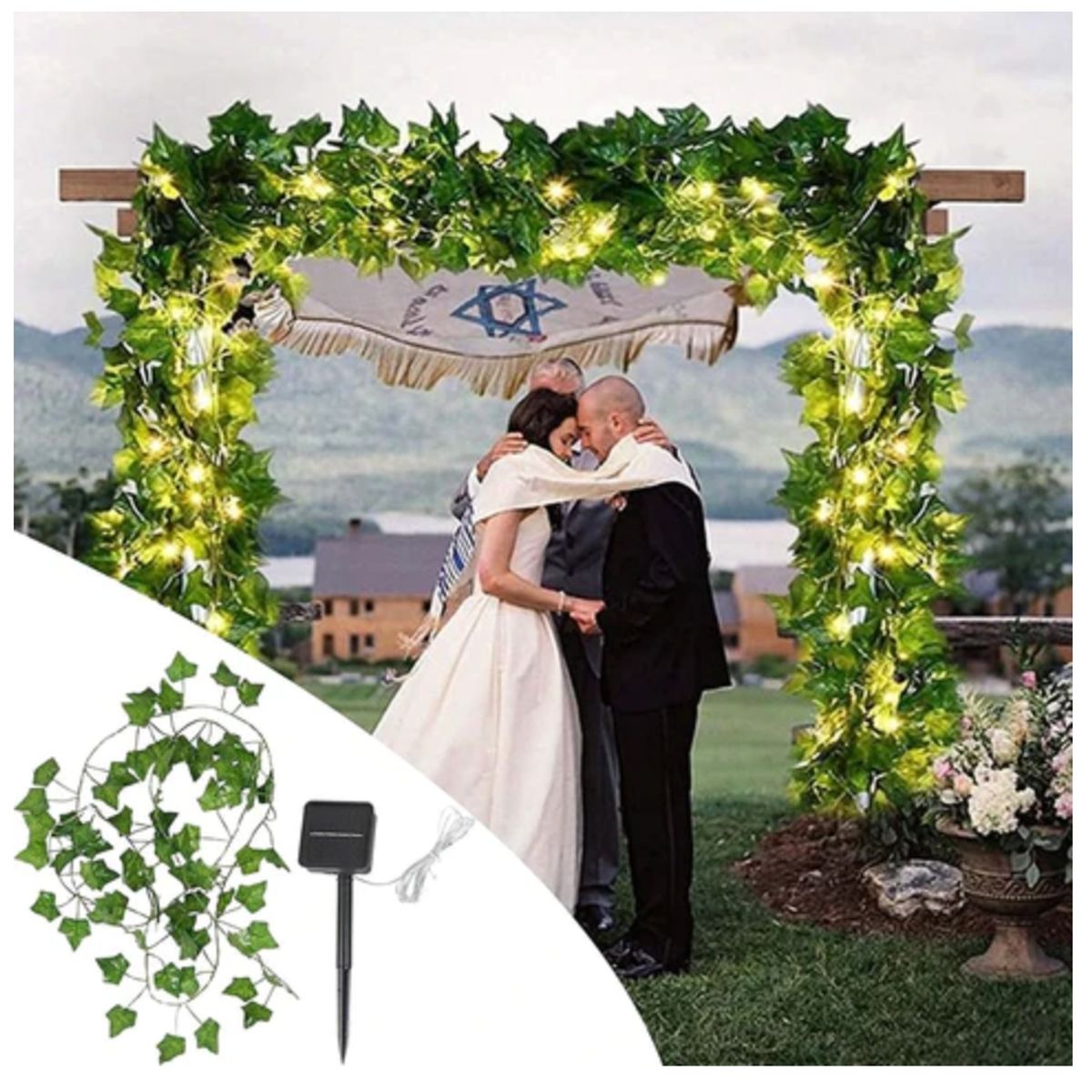 GENERICO - LUCES LED SOLARES EN HOJAS 5 METROS LINEALES