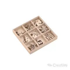 CREATIVE - Figuras navideñas de madera set 45und